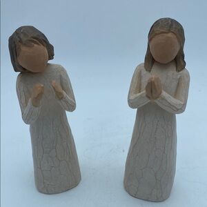 2 DEMDACO 2000 Willow Tree Sisters at heart praying figures 5”